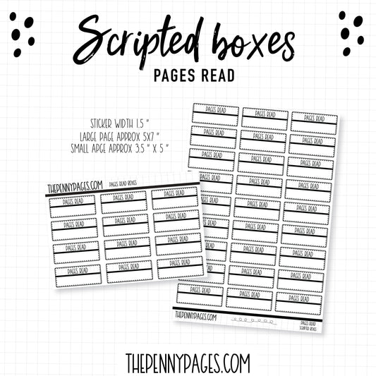 Pages Read - Scripted Boxes