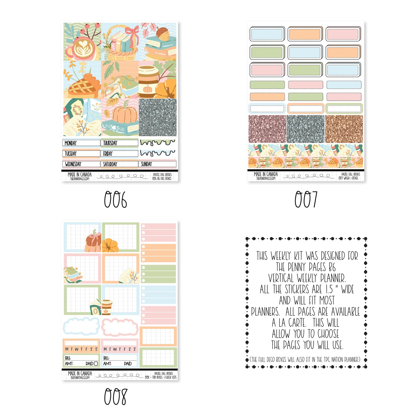 Pastel Fall Books - B6 Weekly