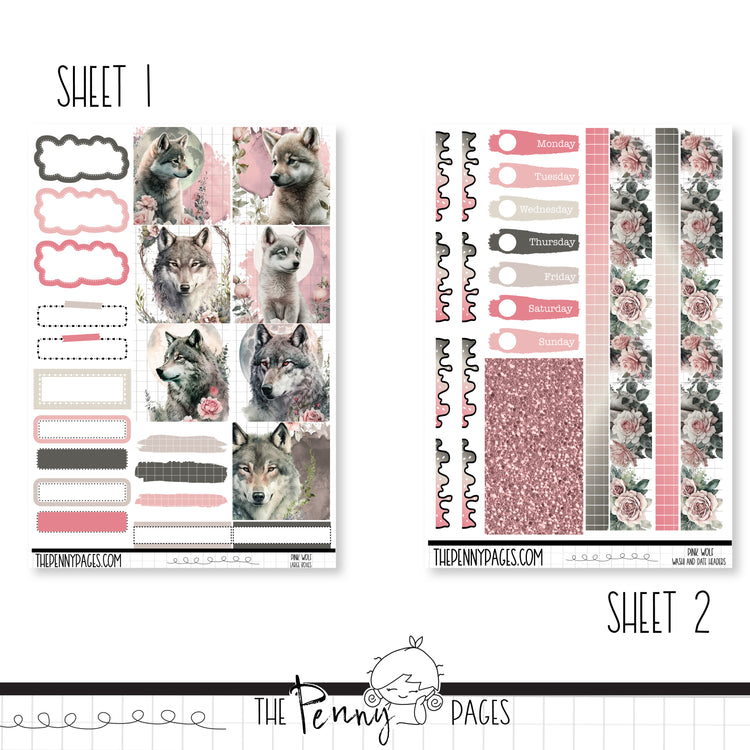 Pink Wolf  - B6 vertical weekly kit