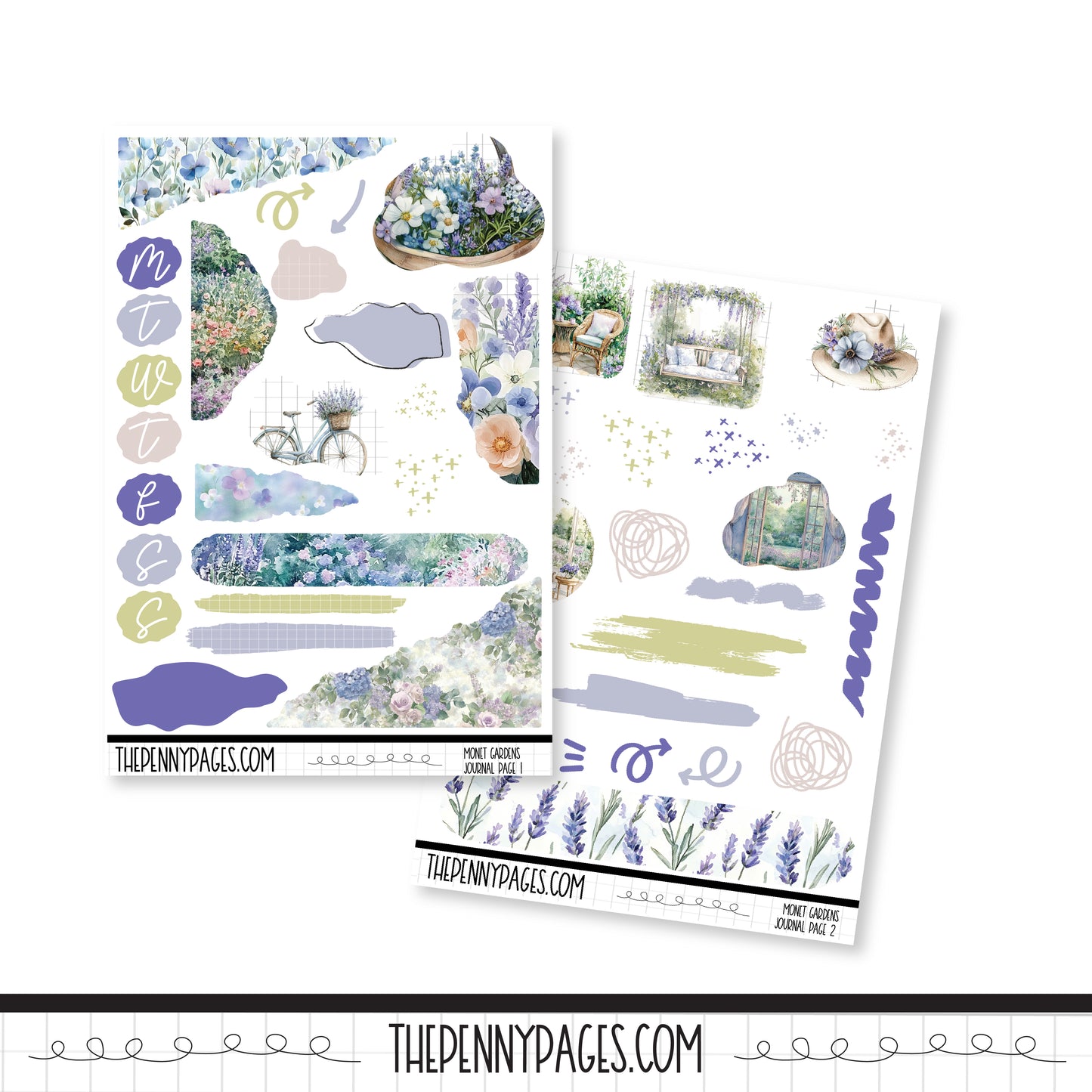 Monets Garden - Journaling pages