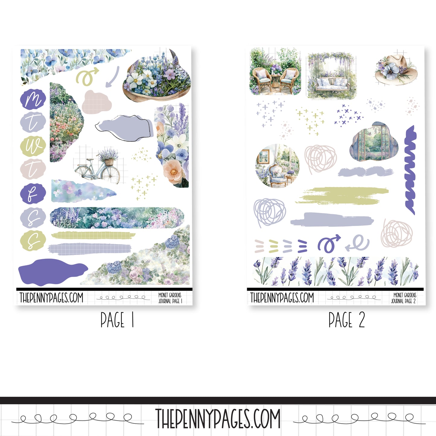 Monets Garden - Journaling pages