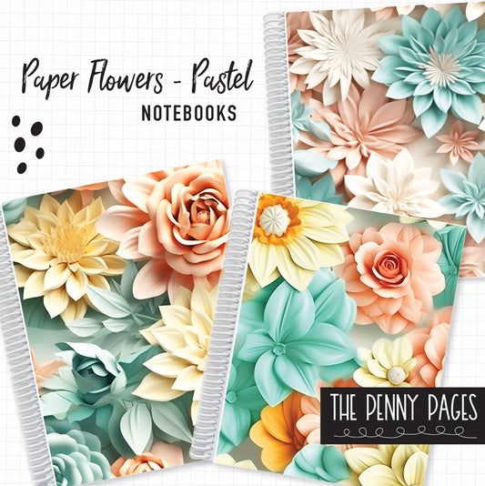 Paper Flowers - Pastel - Notebooks