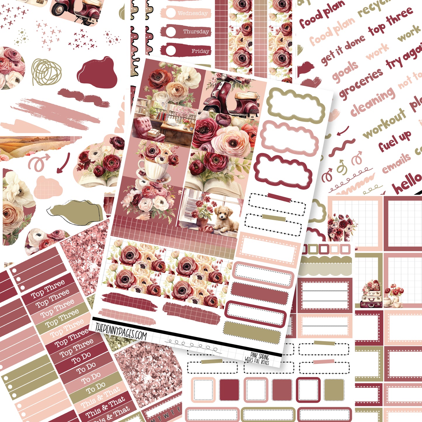 Pink Spring - Weeks vertical weekly kit