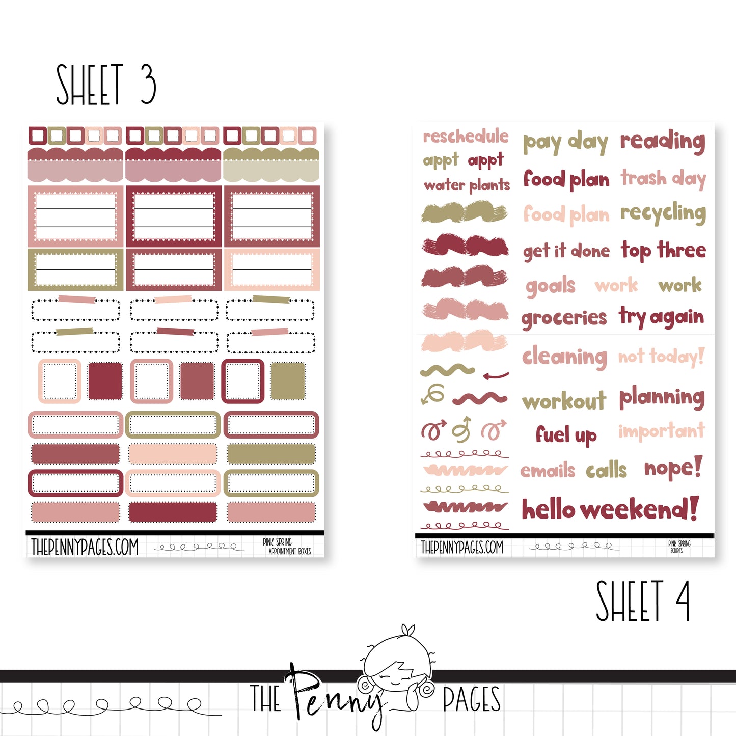 Pink Spring  - B6 vertical weekly kit