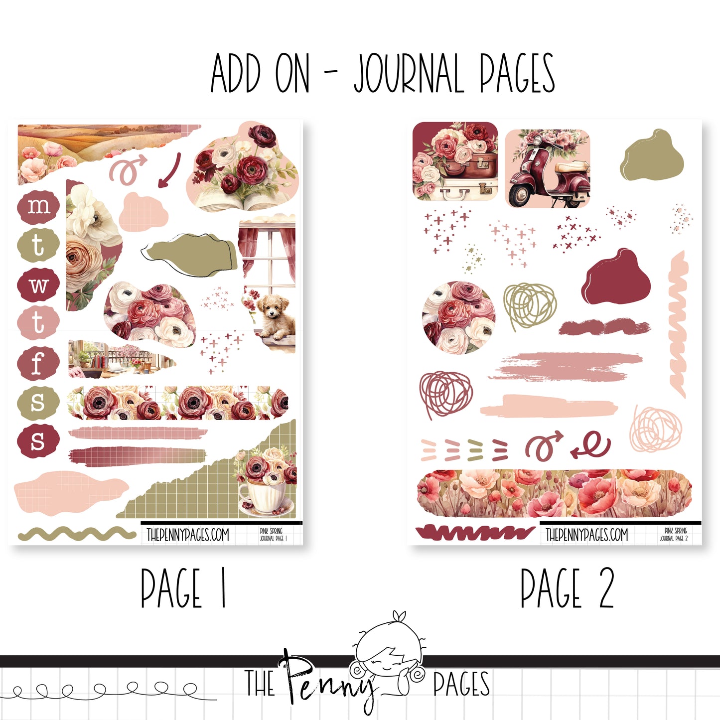 Pink Spring - Weeks vertical weekly kit