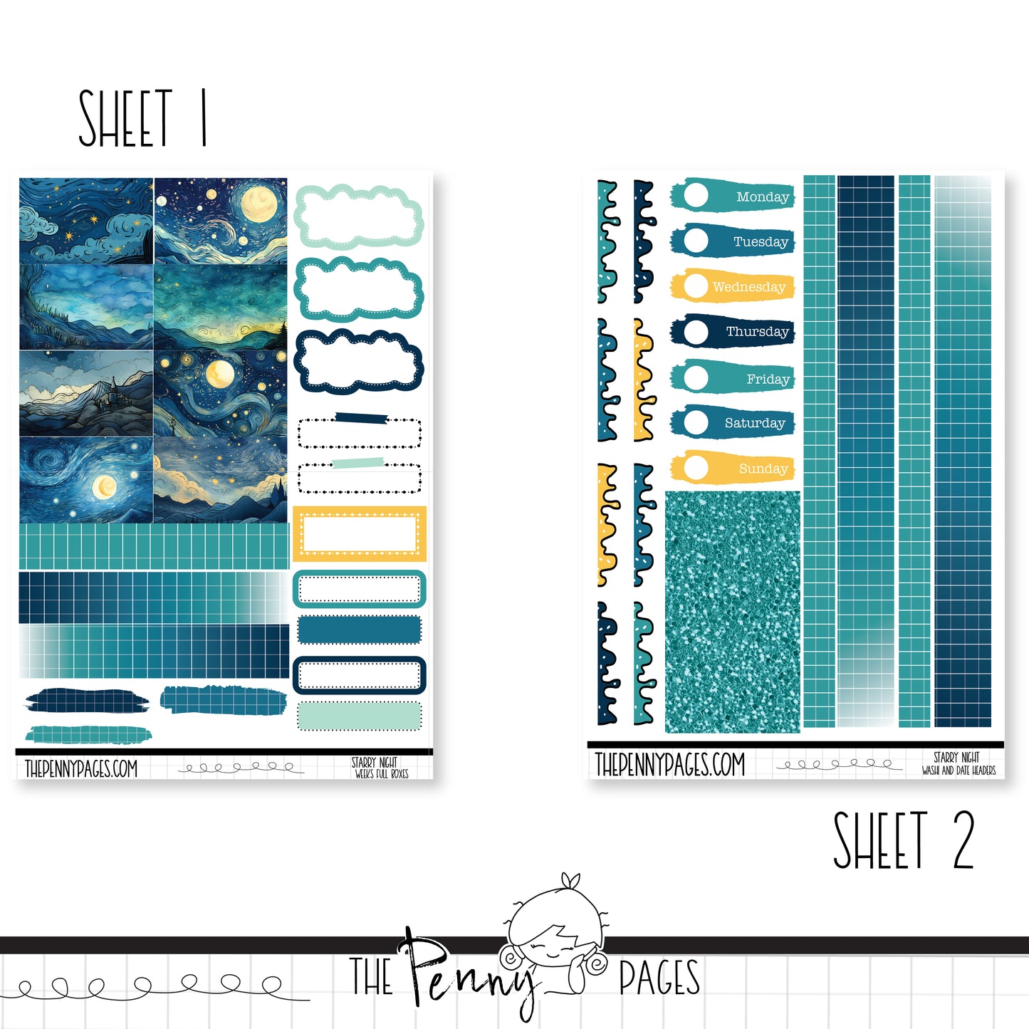 Starry Night - Weeks vertical weekly kit