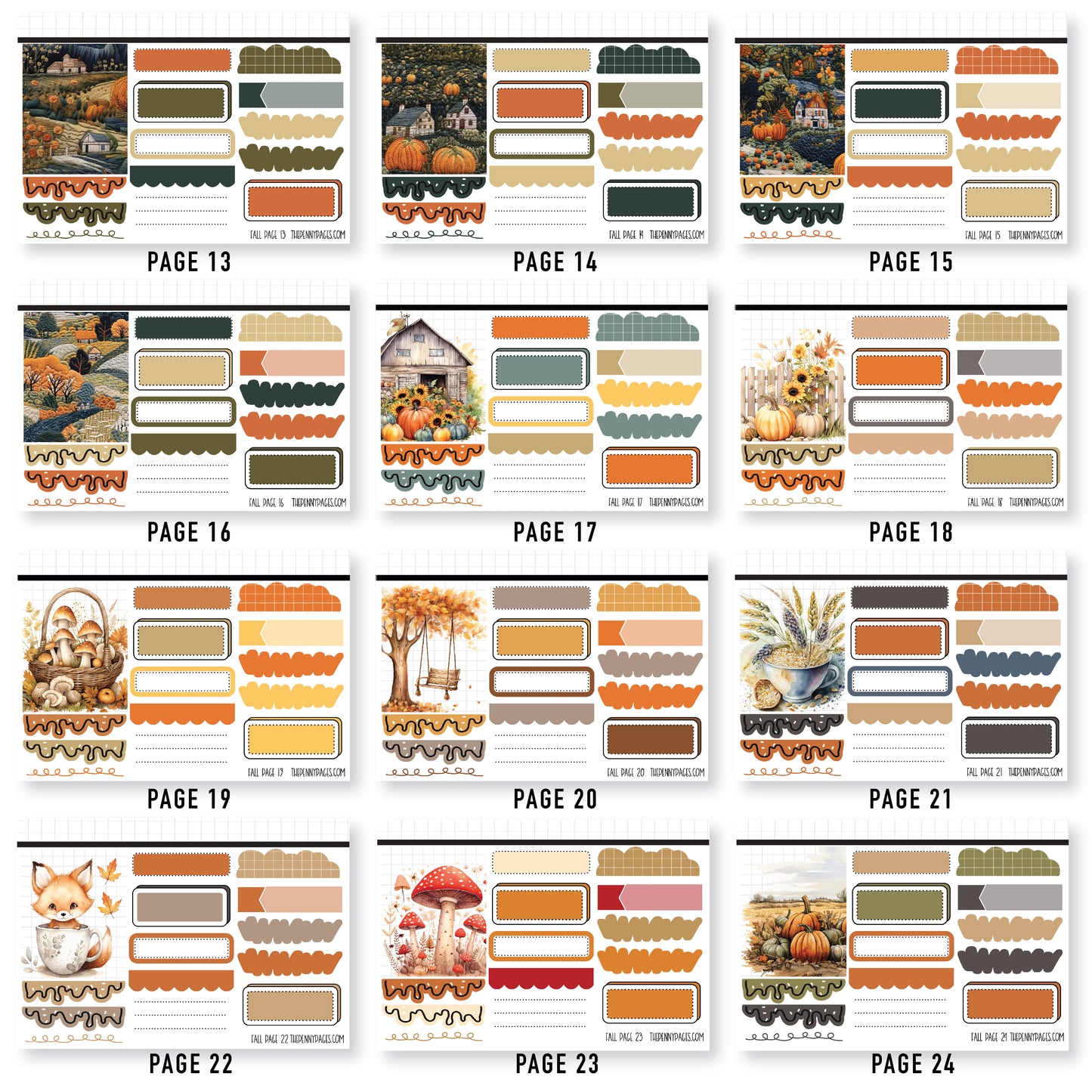 Mini Sheets - Volume 2 - Fall Theme