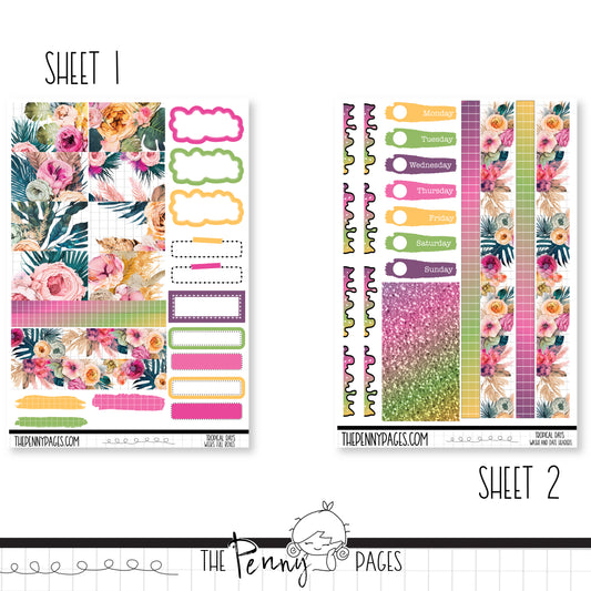 Tropical Days - Weeks vertical weekly kit