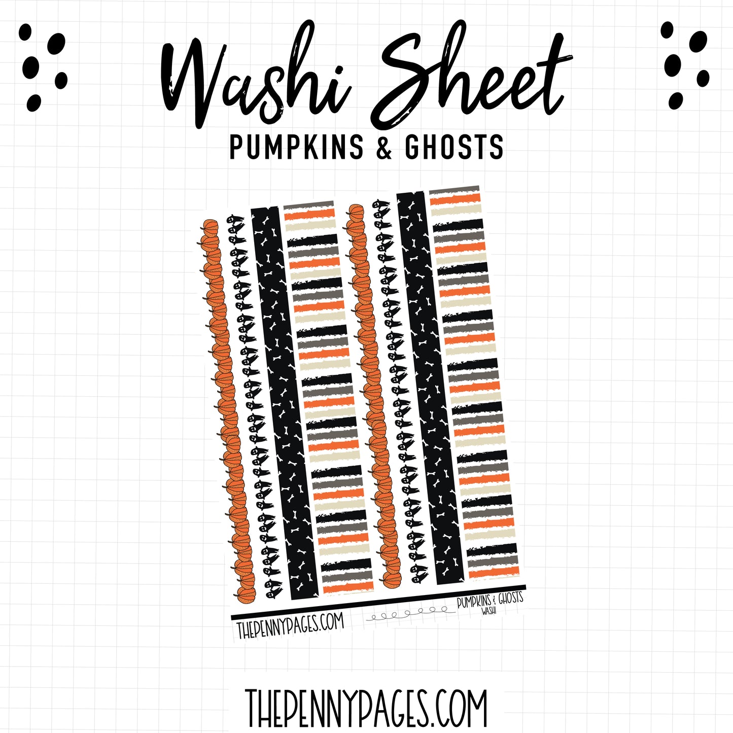 Large Washi - Pumpkins & Ghosts