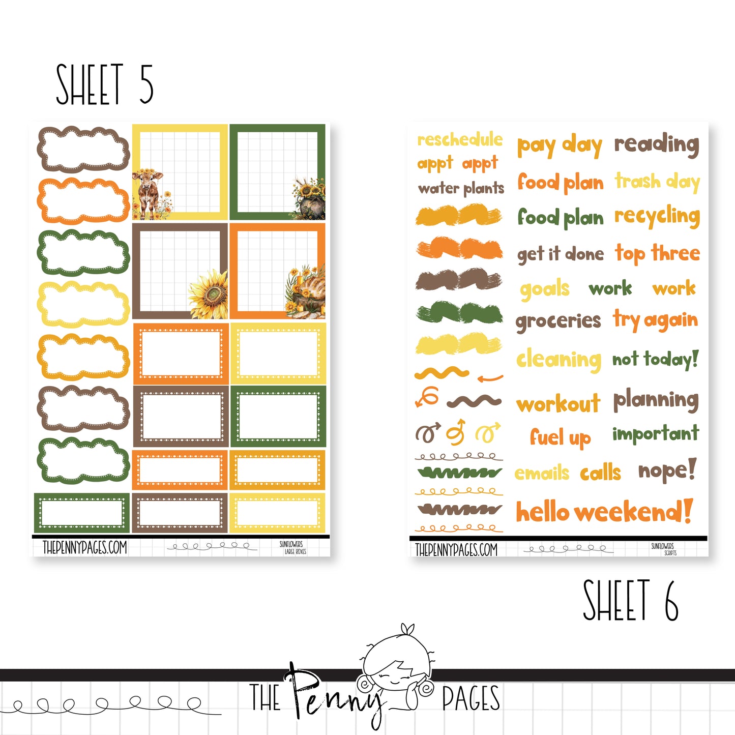 Sunflowers - Weeks vertical weekly kit