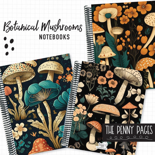 Botanical Mushrooms - Notebooks