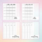 a set of four printable planner pages
