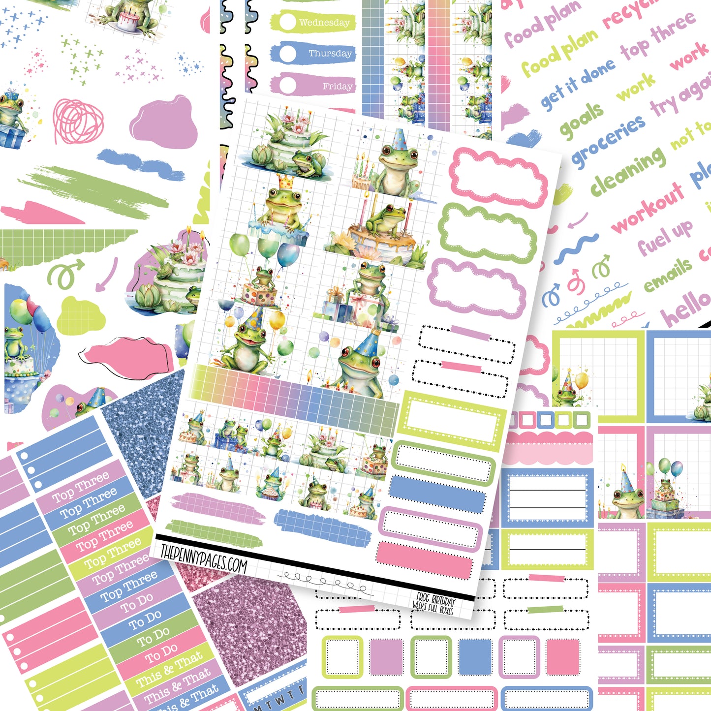 Frog Birthday - Weeks vertical weekly kit