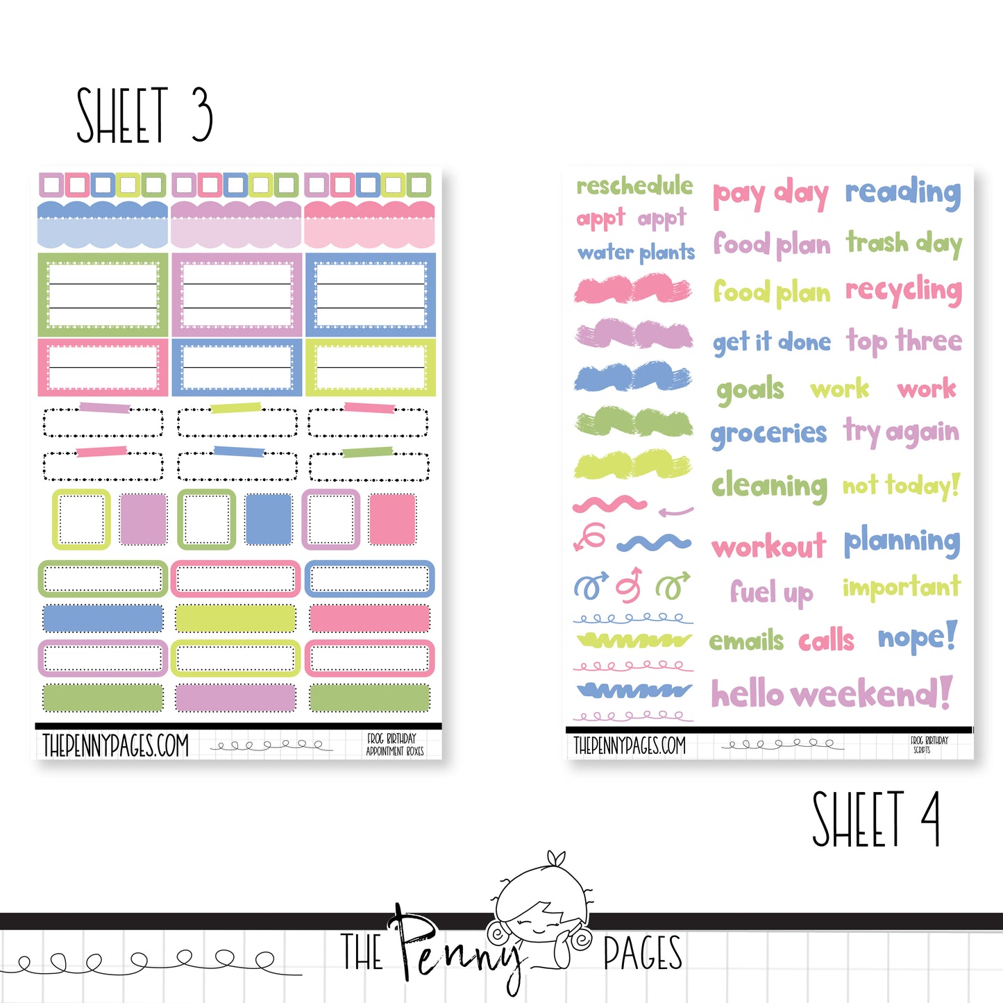 Frog Birthday - Weeks vertical weekly kit