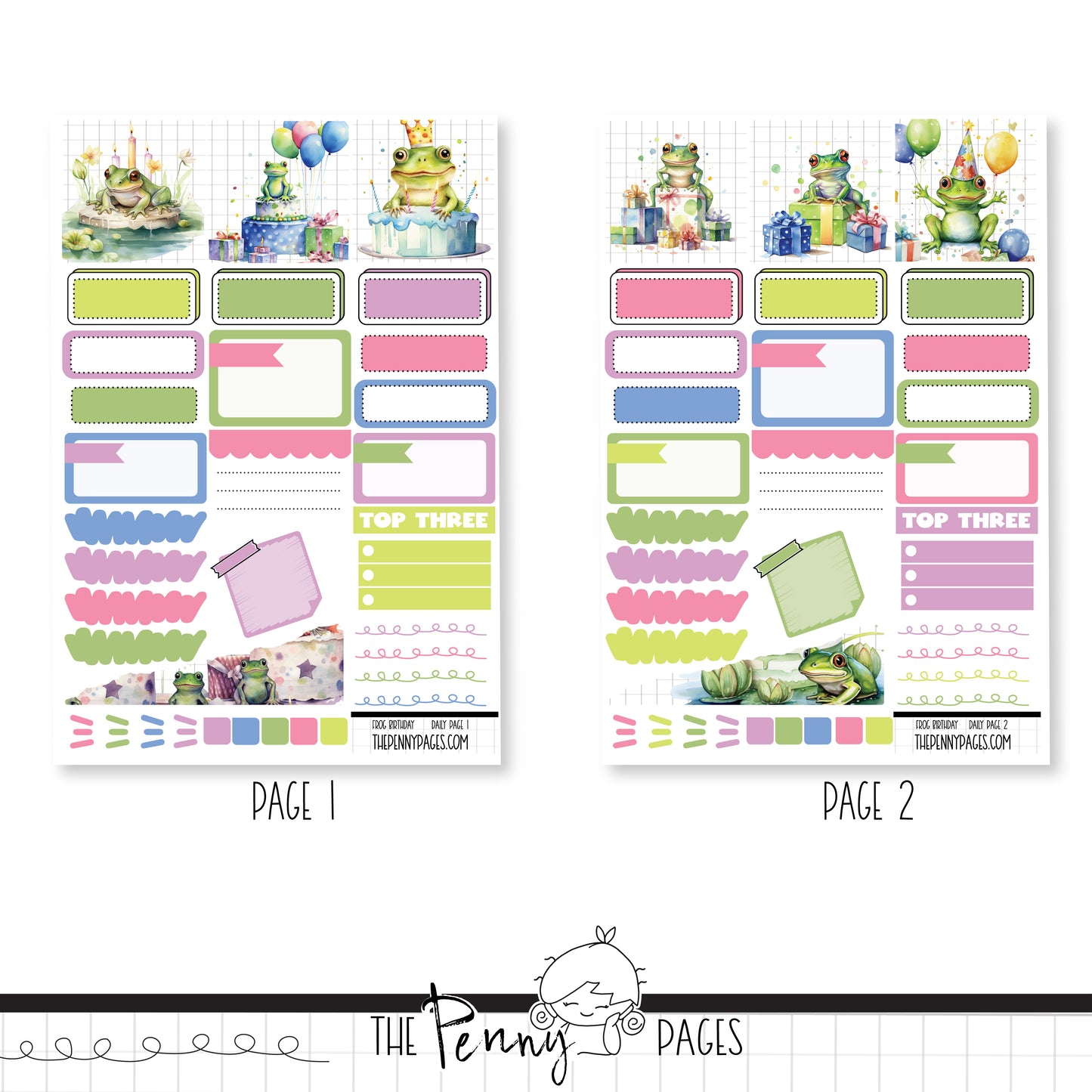 Frog Birthday  - Daily Pages