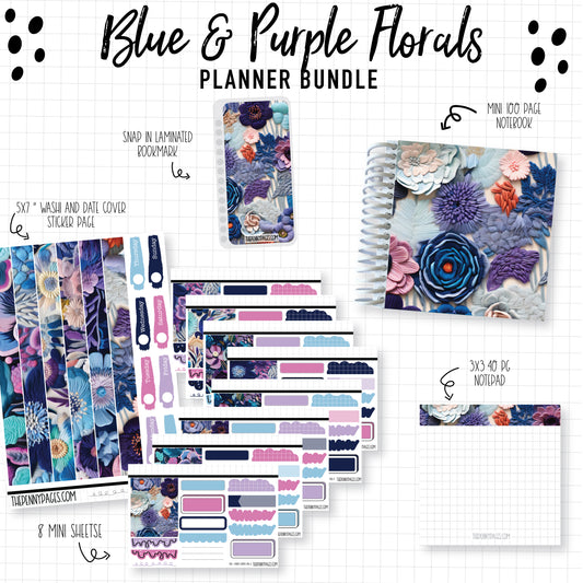 Blue & Purple Flowers - Planner Bundle
