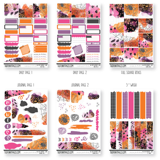 Abstract & Grid - August 2023 - Halloween Pink and Orange