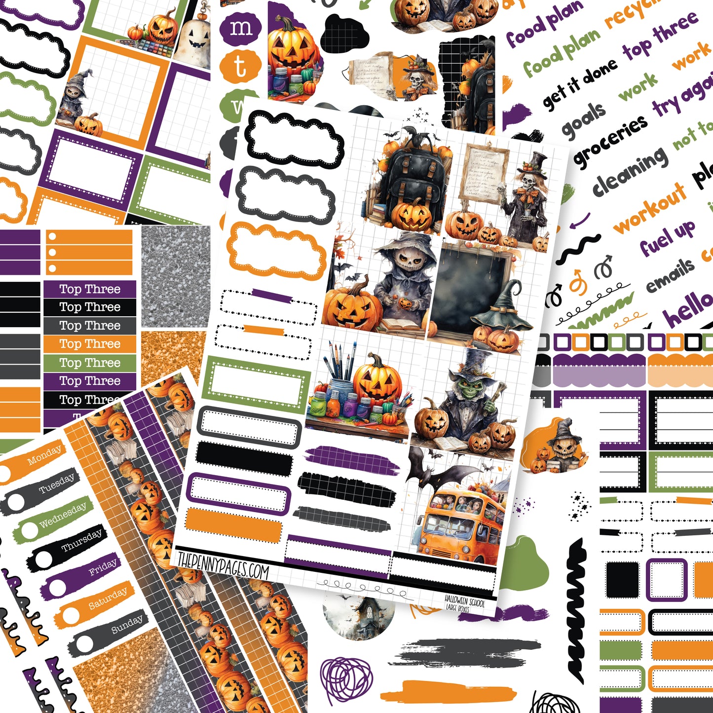 Halloween School  - B6 vertical weekly kit