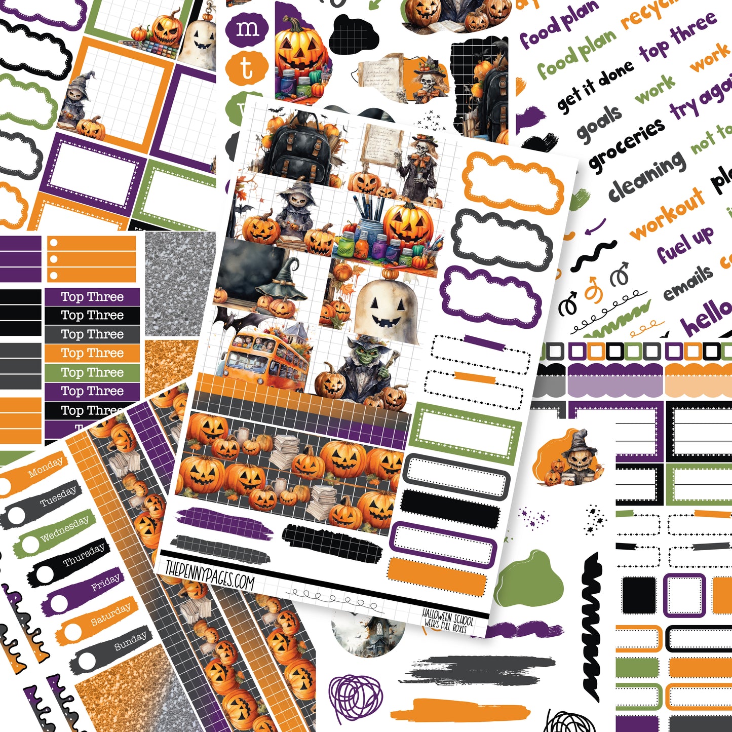 Halloween School - Weeks vertical weekly kit