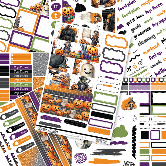 Halloween School - Weeks vertical weekly kit