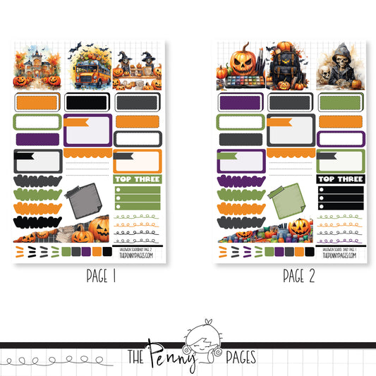 Halloween School  - Daily Pages