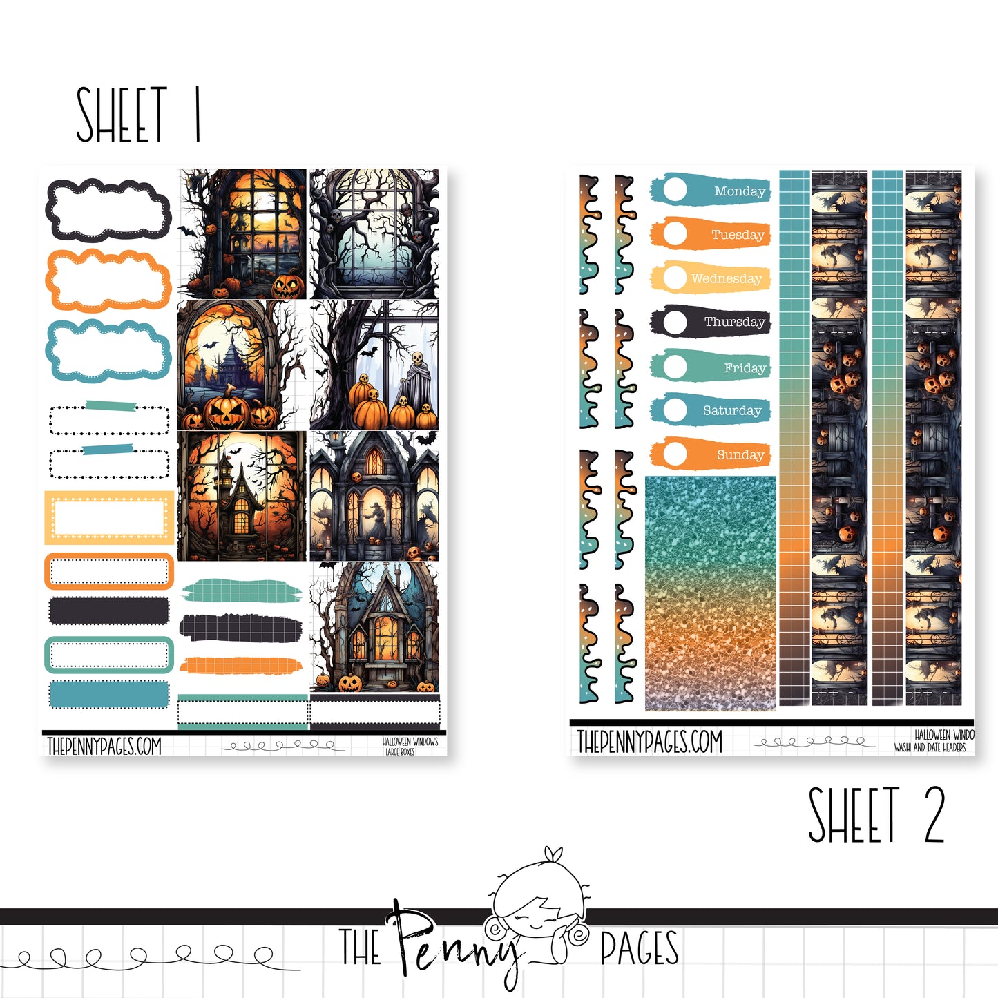 Halloween Windows  - B6 vertical weekly kit