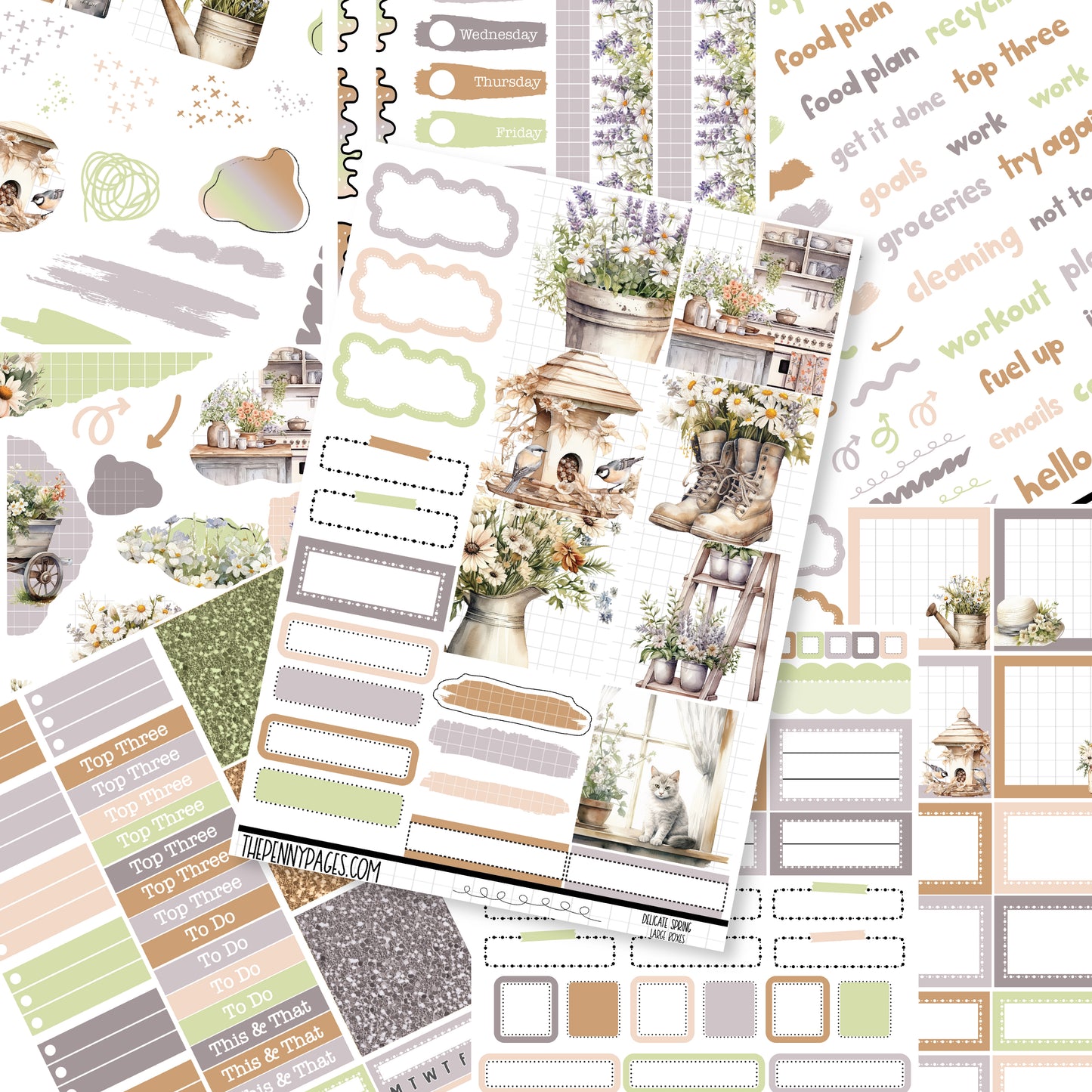 Delicate Spring  - B6 vertical weekly kit