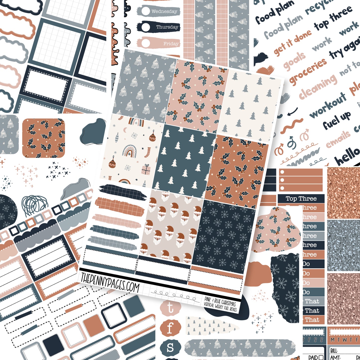 Pink & Blue Christmas - Standard Vertical