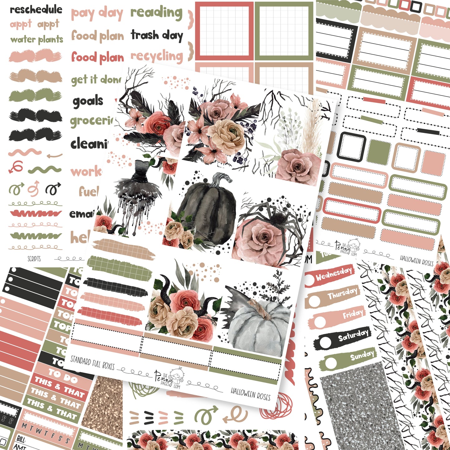 Halloween Roses - A5 weekly ( 1.3")