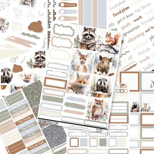 Forest animals - B6 vertical weekly kit