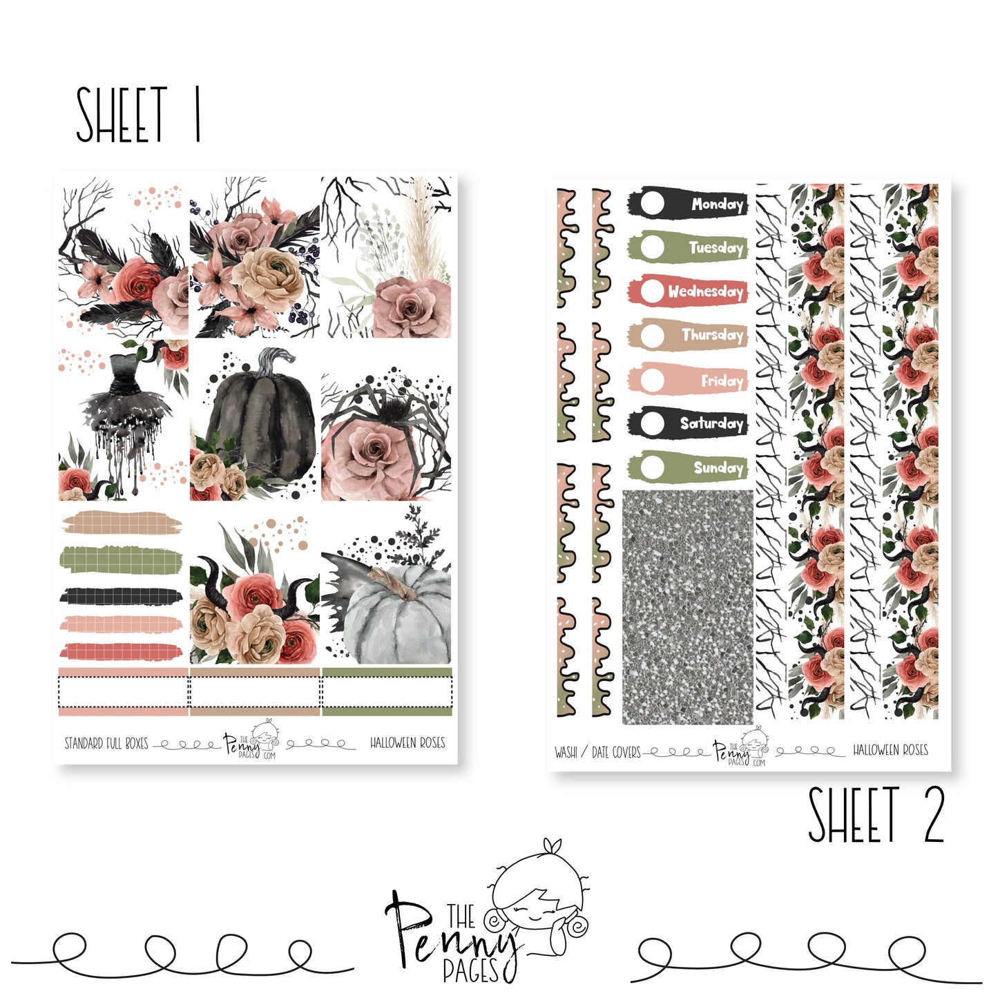 Halloween Roses - A5 weekly ( 1.3")