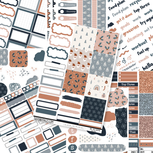 Pink & Blue Christmas  - B6 vertical weekly kit