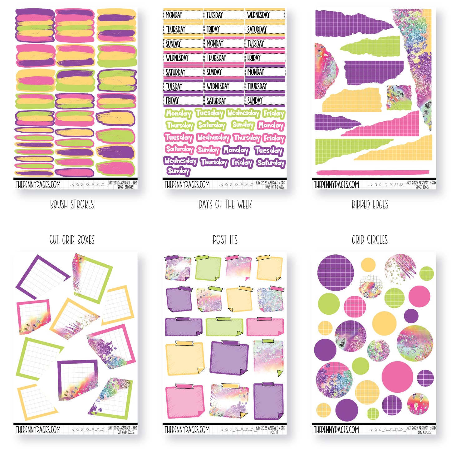 Abstract & Grid - July 2023 - Neon Summer