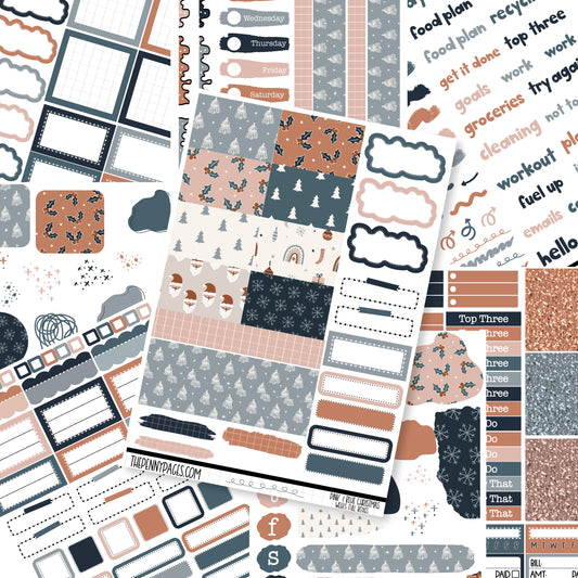 Pink & Blue Christmas - Weeks vertical weekly kit