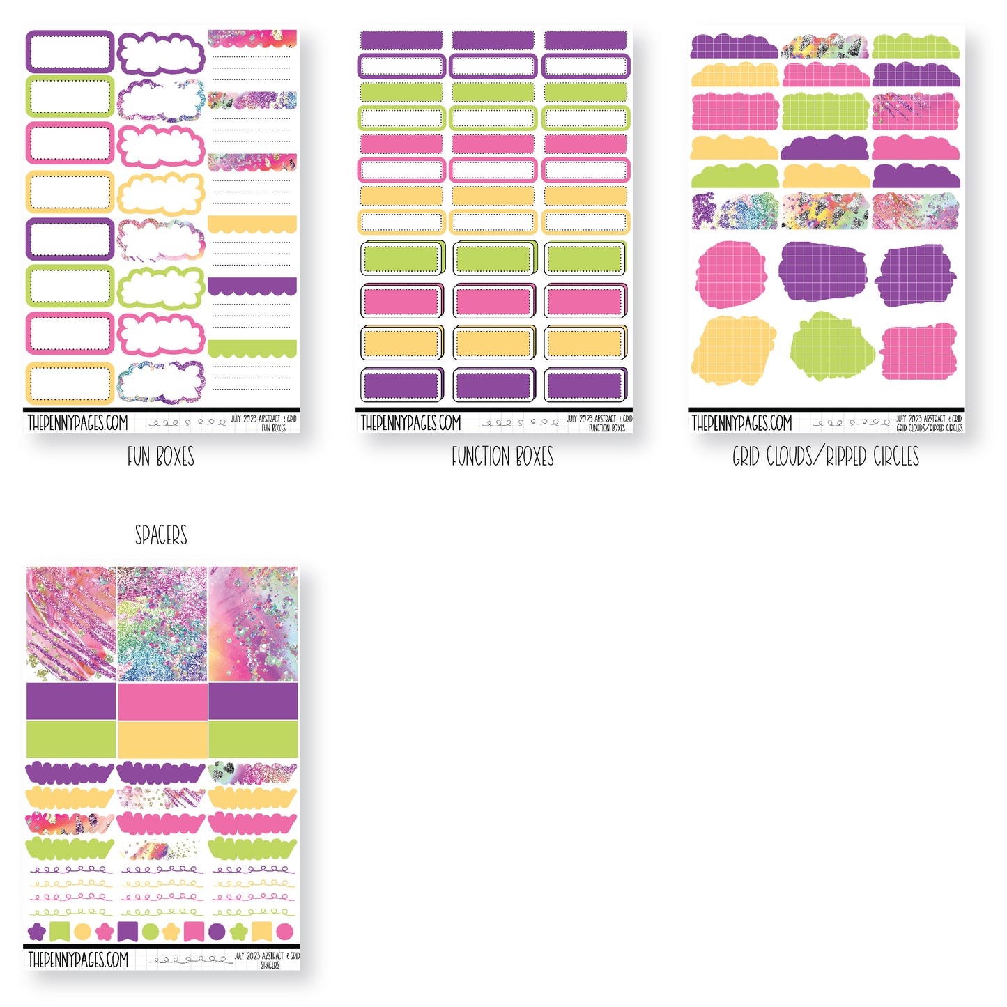 Abstract & Grid - July 2023 - Neon Summer