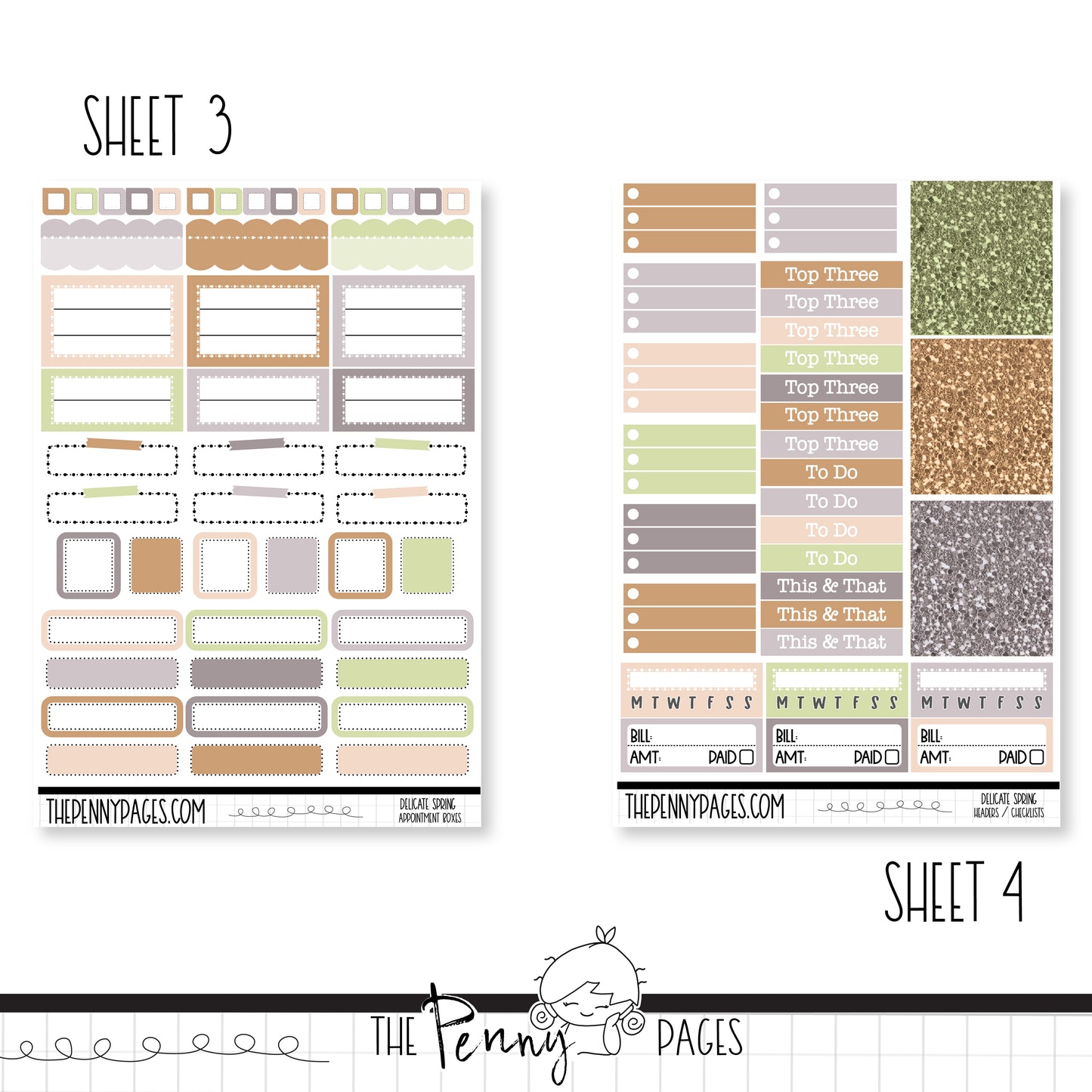 Delicate Spring  - B6 vertical weekly kit