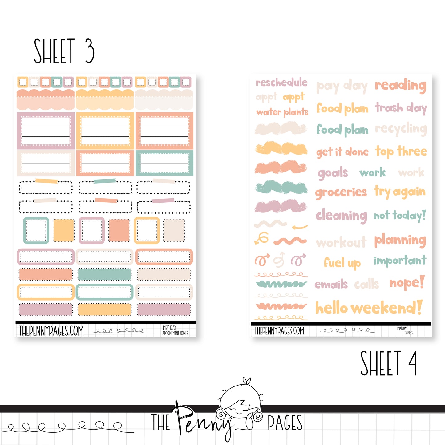 Millie Birthday - Weeks vertical weekly kit