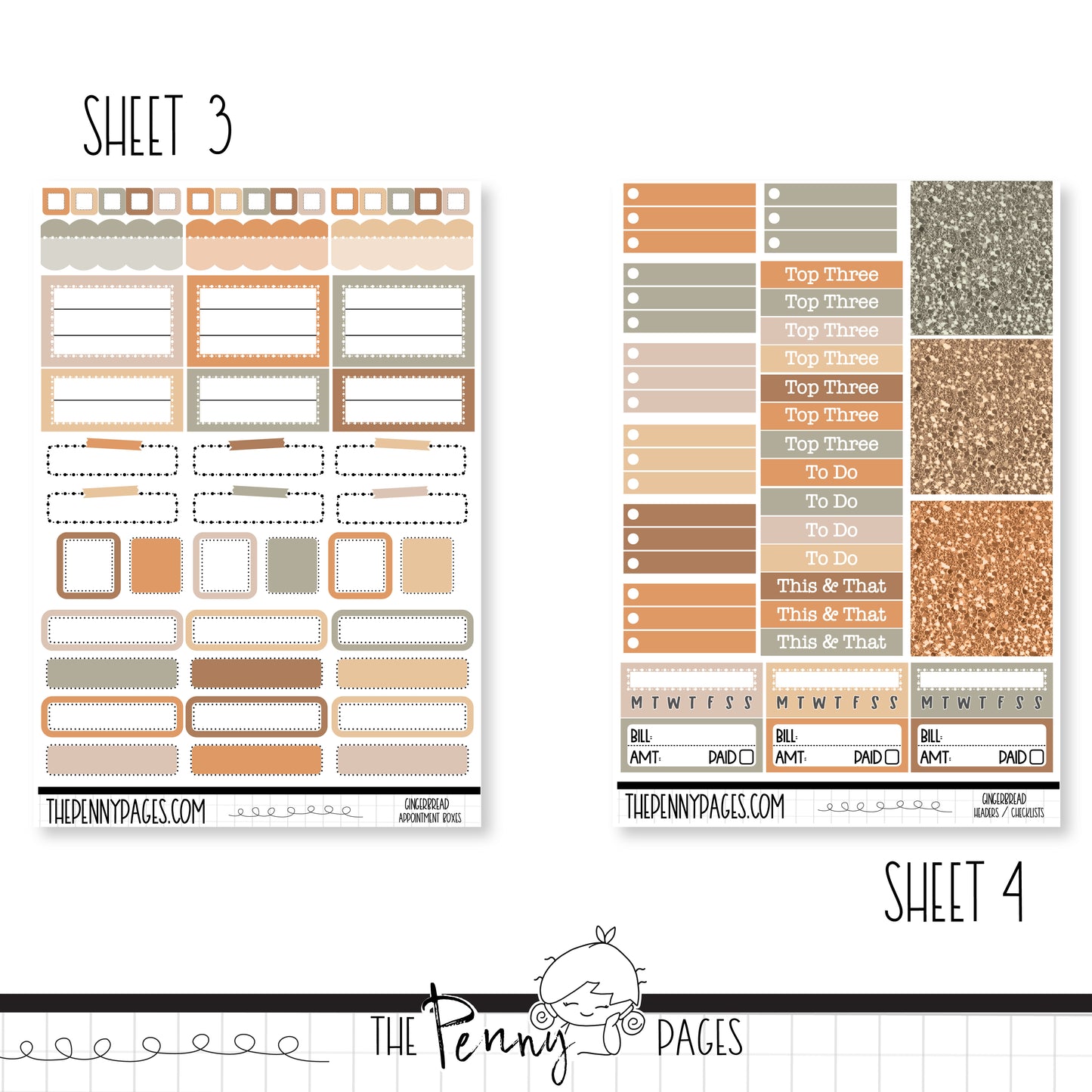 Gingerbread - B6 vertical weekly kit