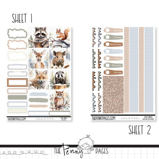 Forest animals - B6 vertical weekly kit