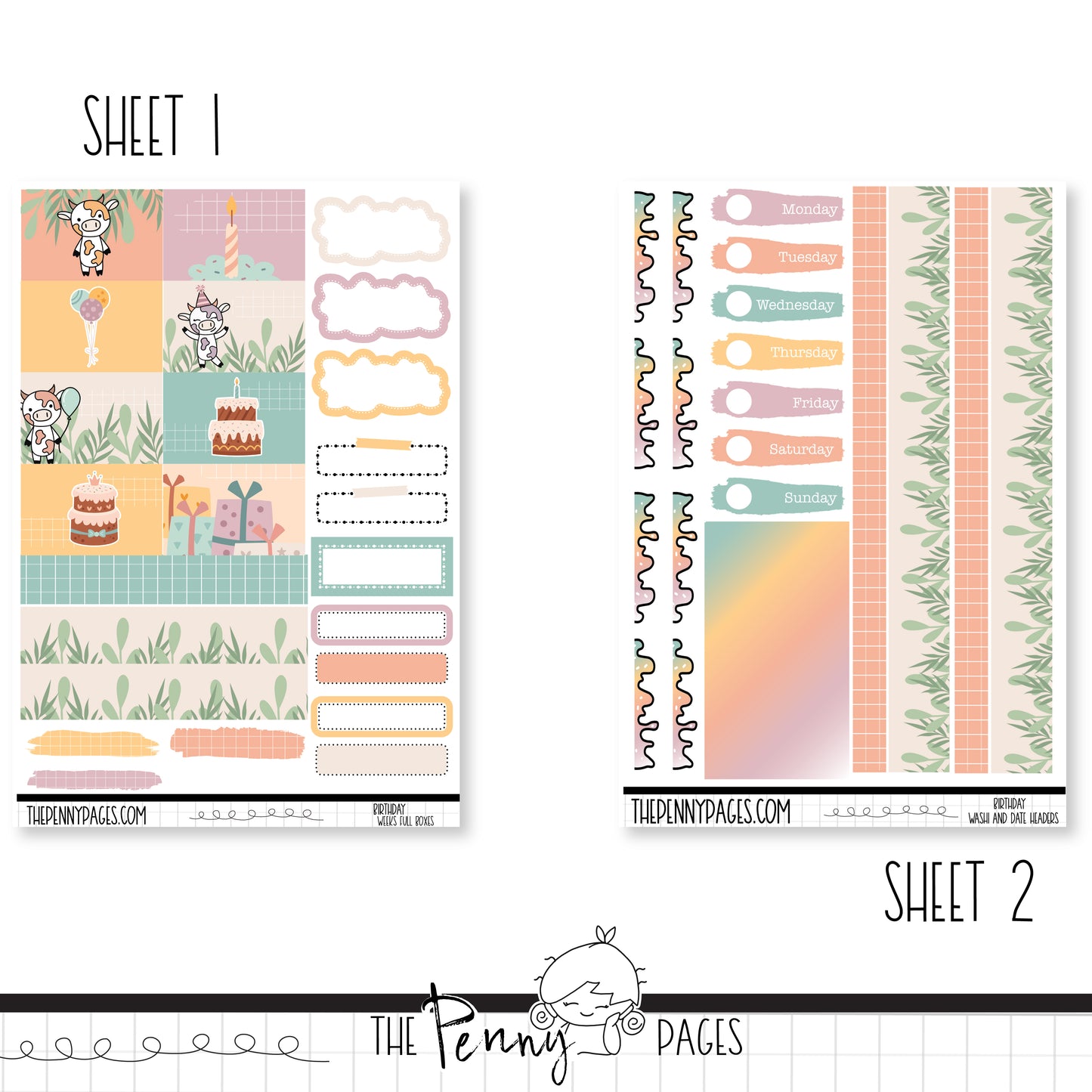 Millie Birthday - Weeks vertical weekly kit