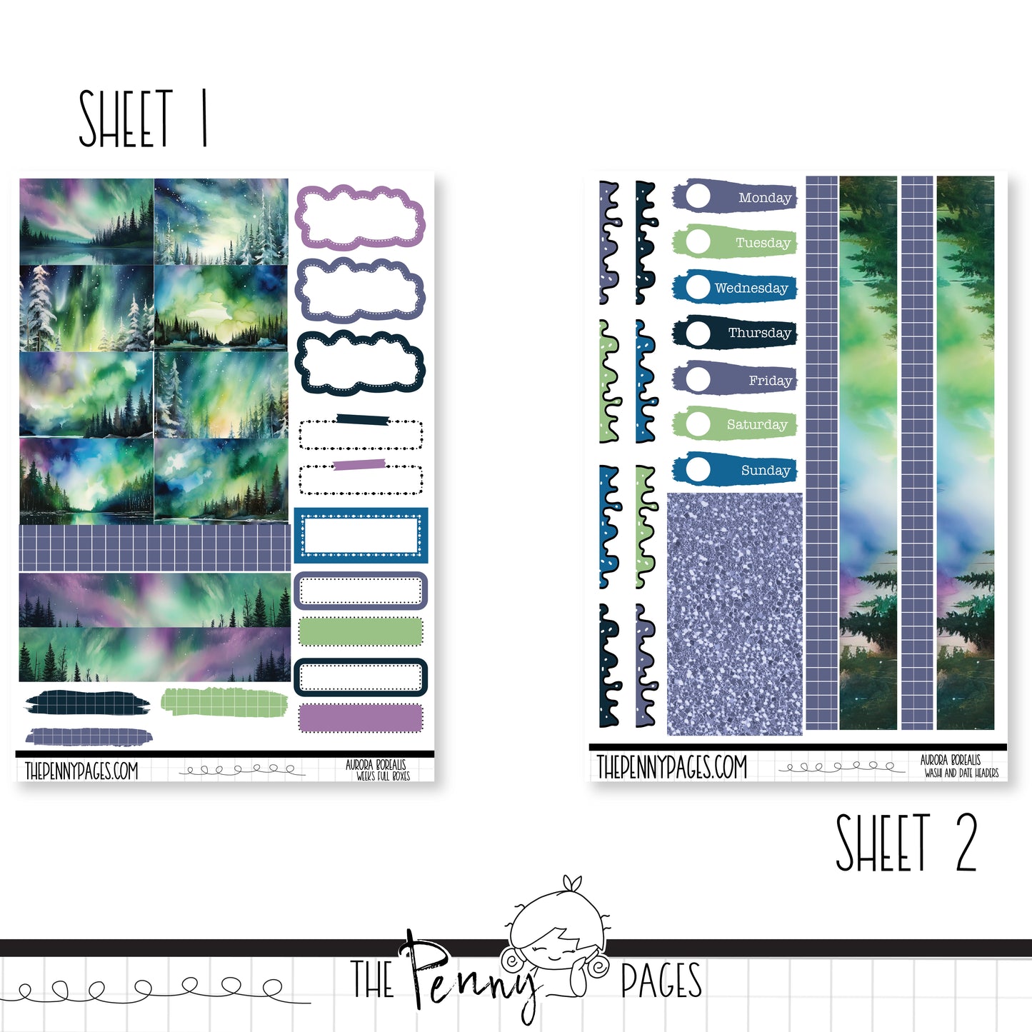 Aurora Borealis - Weeks vertical weekly kit