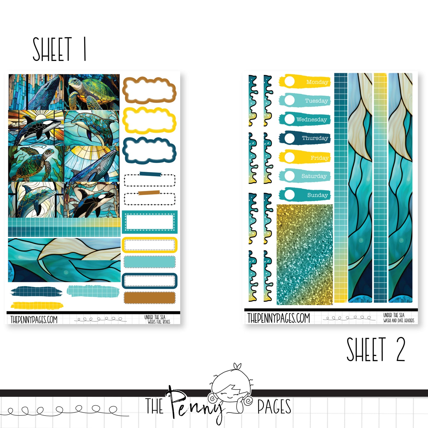 Under the Sea - Weeks vertical weekly kit