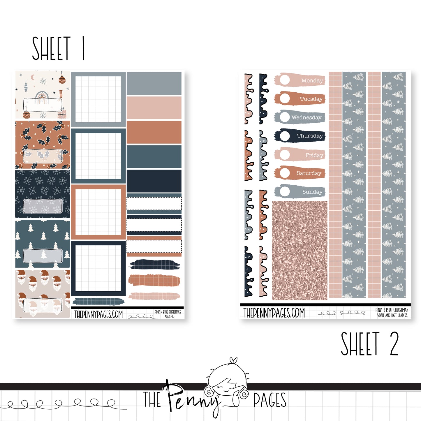 Pink & Blue Christmas - Pentrix weekly kit