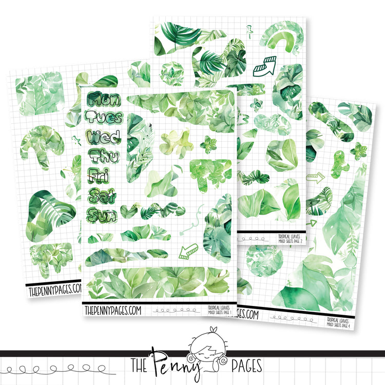 Mixed Journal Pages - Tropical Leaves