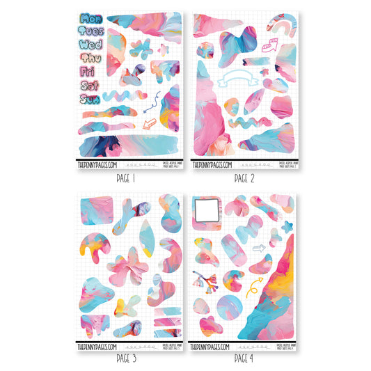 Mixed Journal Pages - Pastel Acrylic Paint