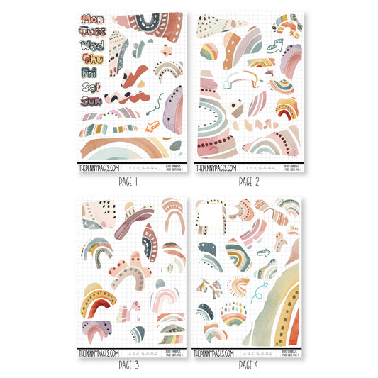 Mixed Journal Pages - Boho Rainbows