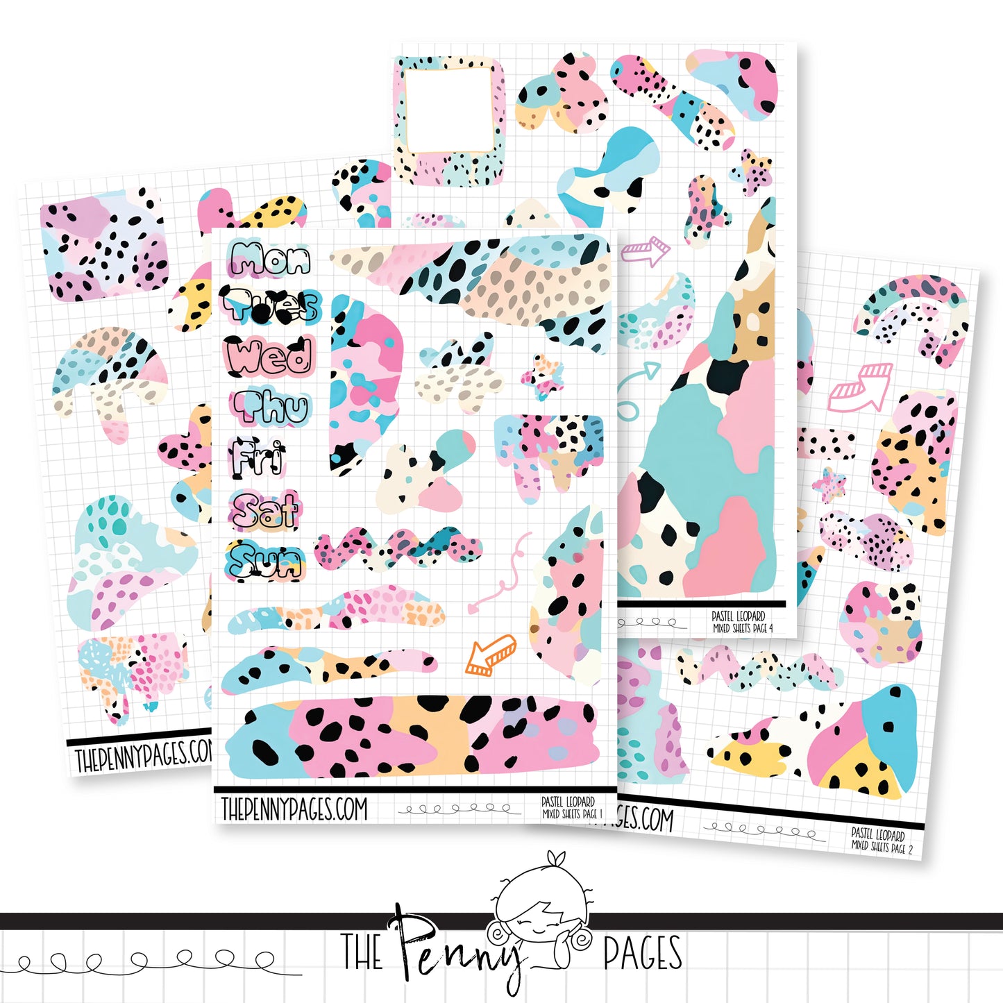 Mixed Journal Pages - Pastel Leopard