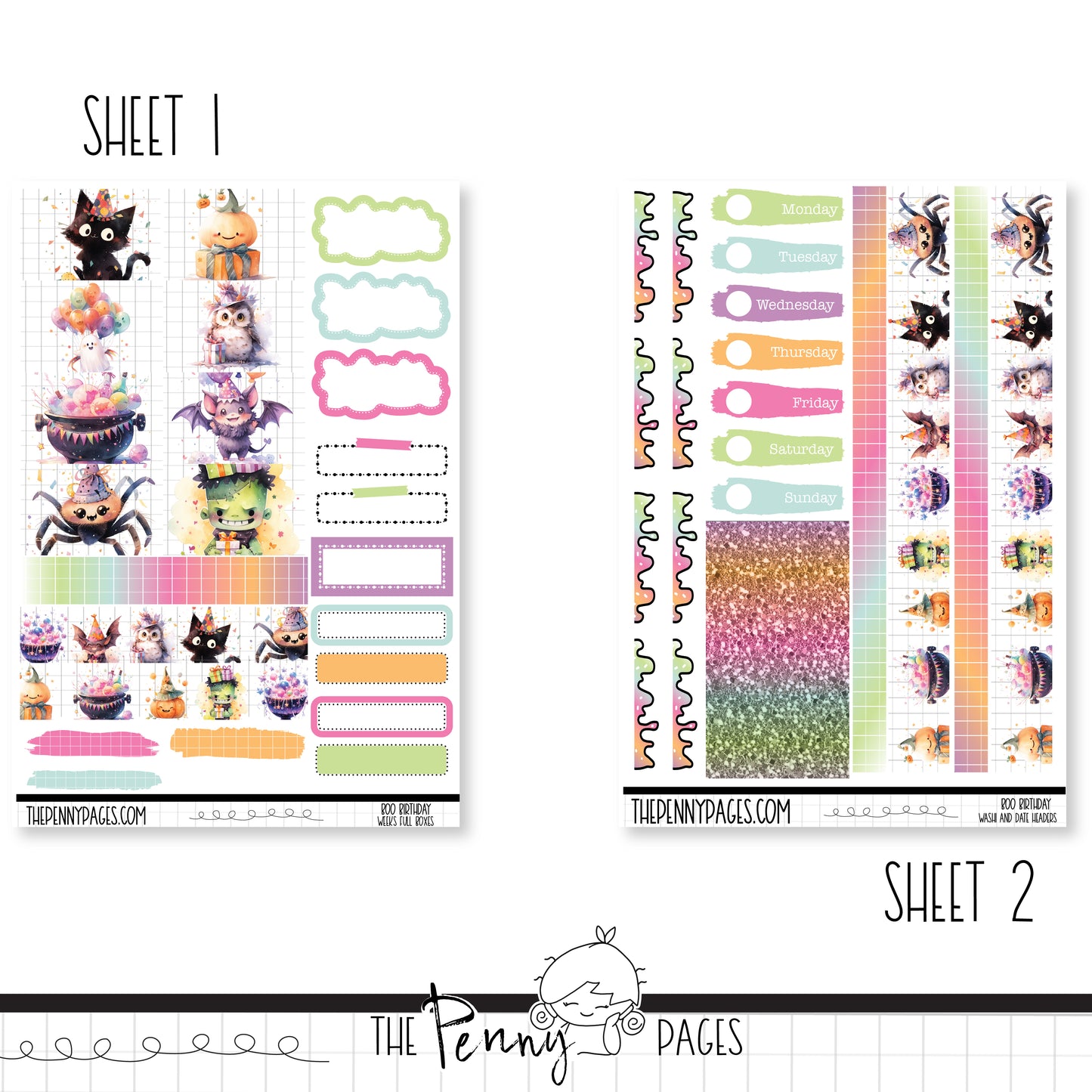 Boo Birthday - Weeks vertical weekly kit