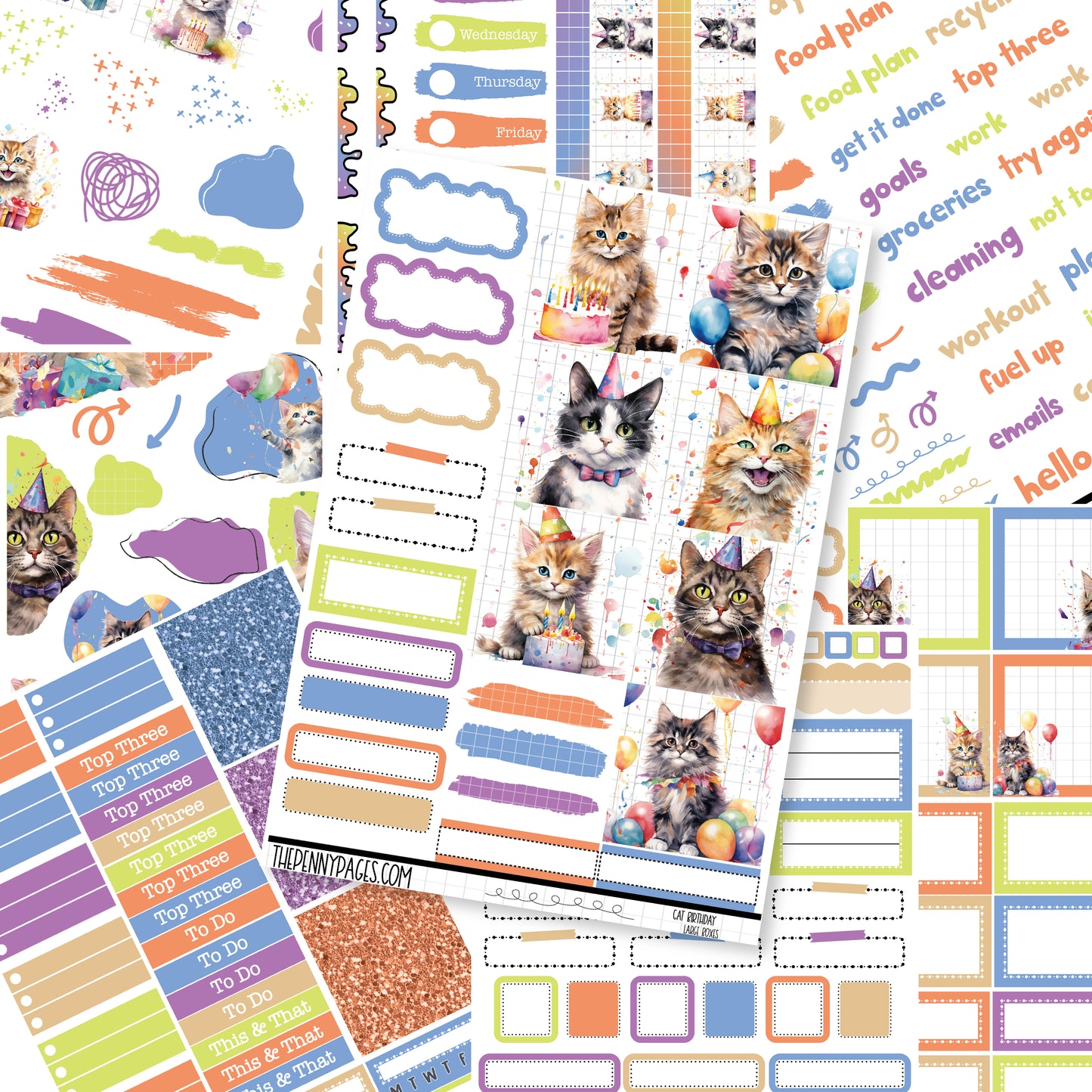 Cat Birthday  - B6 vertical weekly kit