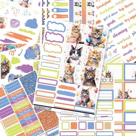 Cat Birthday  - B6 vertical weekly kit